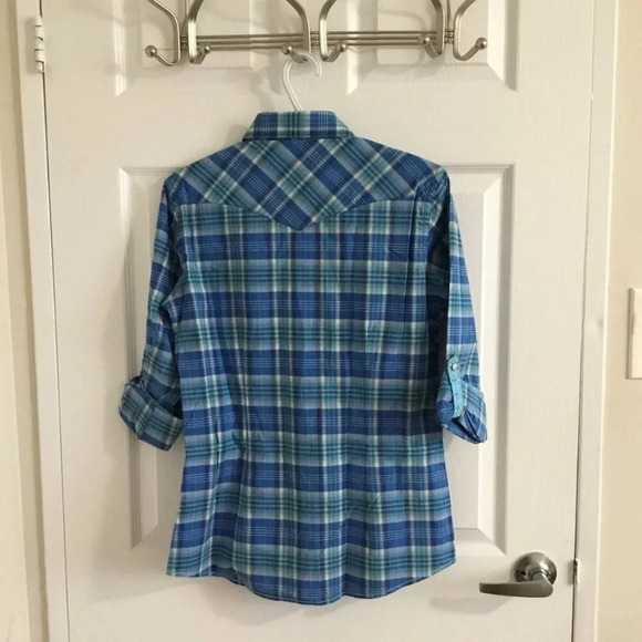 NWT Panhandle Slime Vintage Plaid Stretch 97% cotton Embroidered western Shirt - Picture 4 of 9